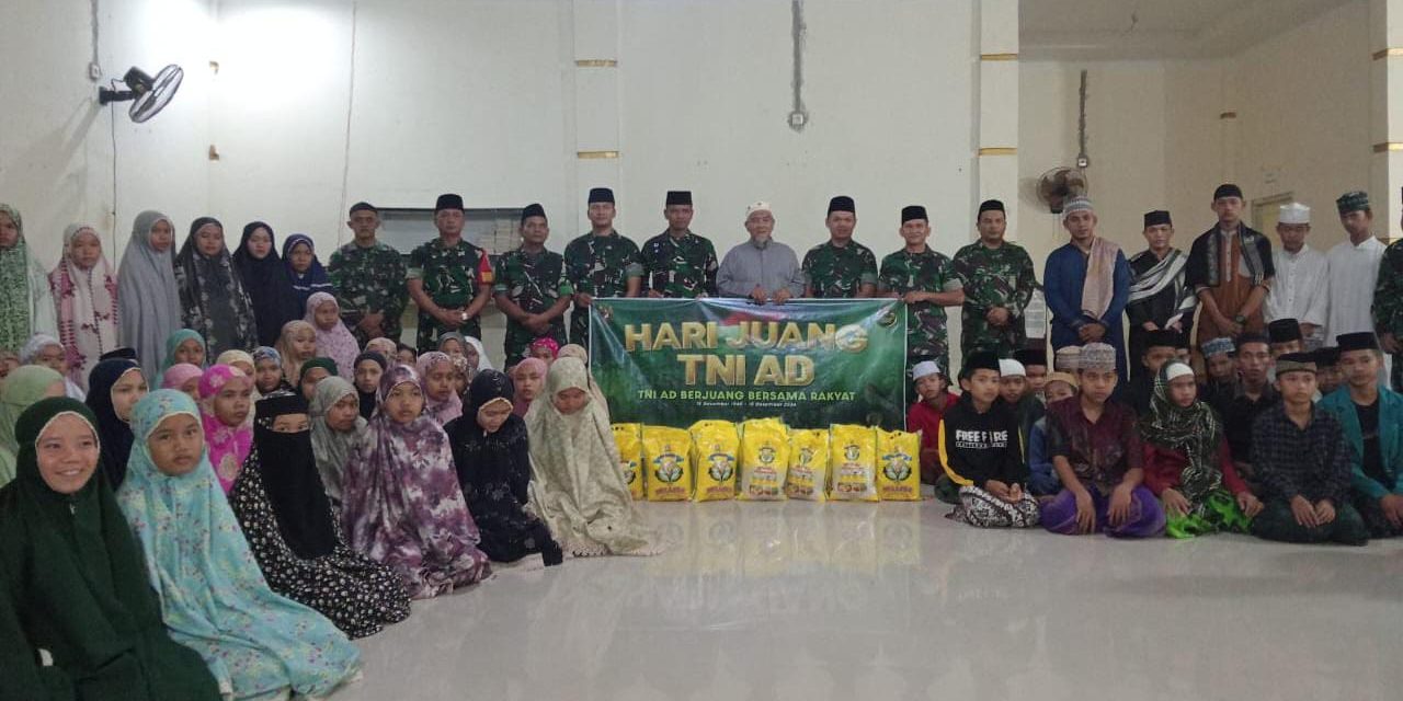 TNI AD Berjuang Bersama Rakyat, Dandim 0420/Sarko Safari Subuh dan Berbagi Kasih dengan Anak Yatim Piatu