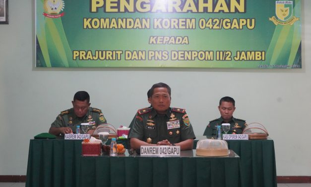 Kunjungan Kerja Dan Silaturahmi Komandan Korem 042/GAPU Ke DENPOM II/2 Jambi