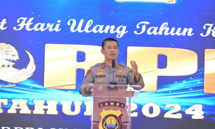 Polda Jambi menggelar syukuran HUT KORPRI yang ke-53 di Aula Lantai 3 Gedung Siginjai Wira Bhakti pada Kamis