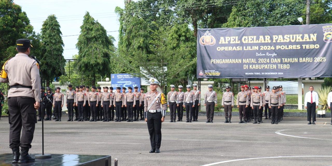 Apel Gelar Pasukan Operasi Lilin 2024 , Polres Tebo Siap Amankan Natal dan Tahun Baru