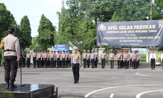 Apel Gelar Pasukan Operasi Lilin 2024 , Polres Tebo Siap Amankan Natal dan Tahun Baru