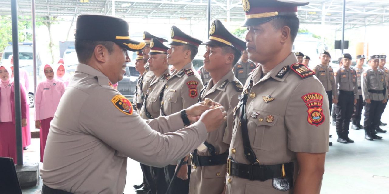 Kapolres Tebo Pimpin Serah Terima Jabatan Sejumlah Pejabat Utama