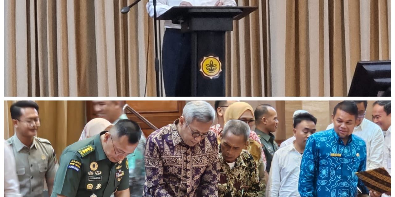 Aster Kasdam II/Sriwijaya Ikuti Rapat Penandatanganan Komitmen Bersama Serap Gabah Petani