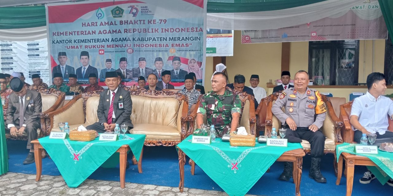 Memperingati Hari Amal Bakti (HAB) Ke-79 di Merangin Kasdim 0420/Sarko Mayor Inf Usman S.Ag Dukung Semangat Kebersamaan dan Kerukunan