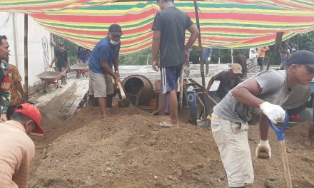 Karya Bakti TNI di Desa Muara Air Dua, Babinsa Koramil Batang Asai Bantu Warga Bangun Rumah