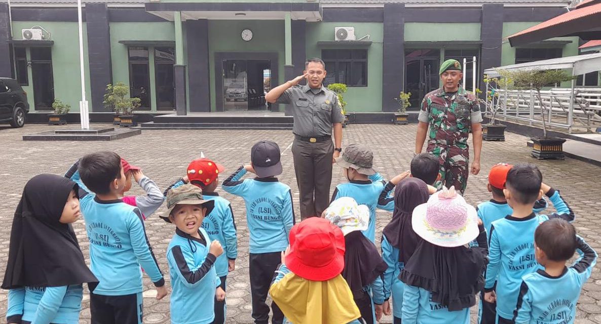 Tanamkan Cinta Tanah Air Sejak Dini, Kodim 0416/Bute Sambut Hangat Kunjungan TK Lab School Integrated Yasni Bungo