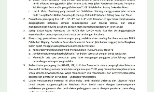Persoalan angkutan batubara yang melintas di jalan umum masih saja menjadi buah bibir masyarakat di Provinsi Jambi
