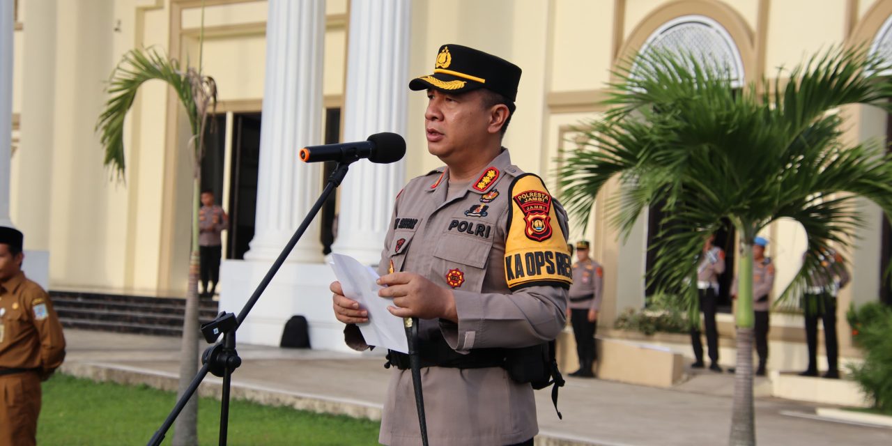 Wujudkan Budaya Tertib Lalu Lintas, Kapolresta Pimpin Gelar Apel Operasi Keselamatan Siginjai 2025 Polresta Jambi.