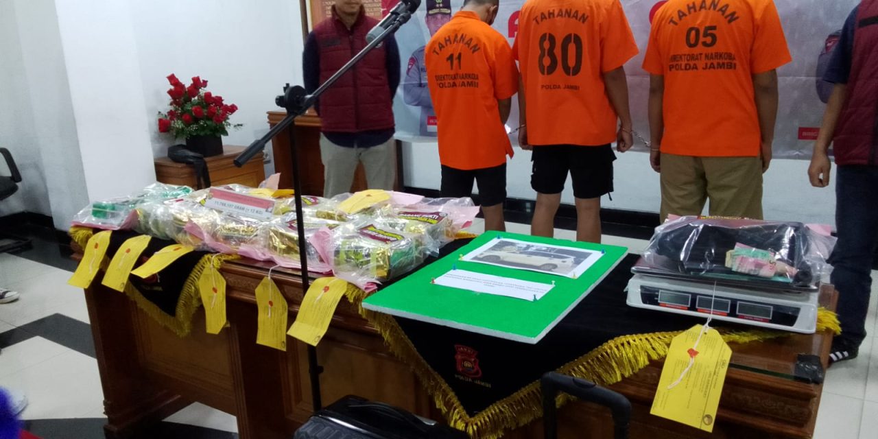 Polda Jambi Amankan 12 Kg Sabu dari Riau, Tiga Pelaku Ditangkap