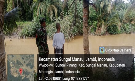 Babinsa Koramil 420-07/Sei Manau Pantau wilayah untuk mengantisipasi bencana alam