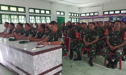 Pengarahan Danrem 042/Gapu melalui Vicon Kepada Kodim 0420/Sarko dan seluruh jajaran Korem 042/Gapu