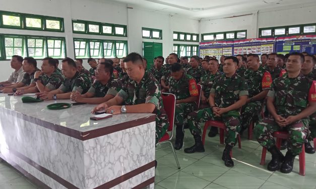 Pengarahan Danrem 042/Gapu melalui Vicon Kepada Kodim 0420/Sarko dan seluruh jajaran Korem 042/Gapu