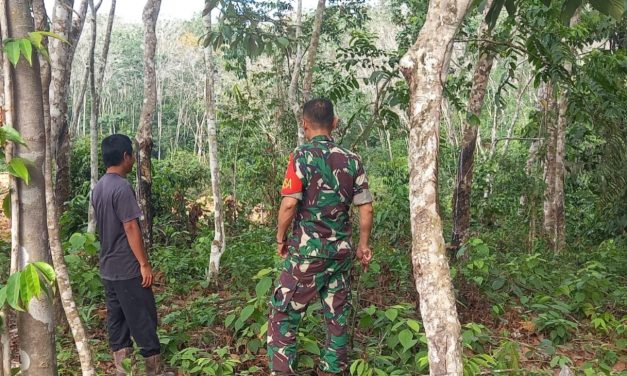 Babinsa Bersama Masyarakat Laksanakan Patroli Karhutla, Himbau Warga untuk Tidak Membakar Lahan