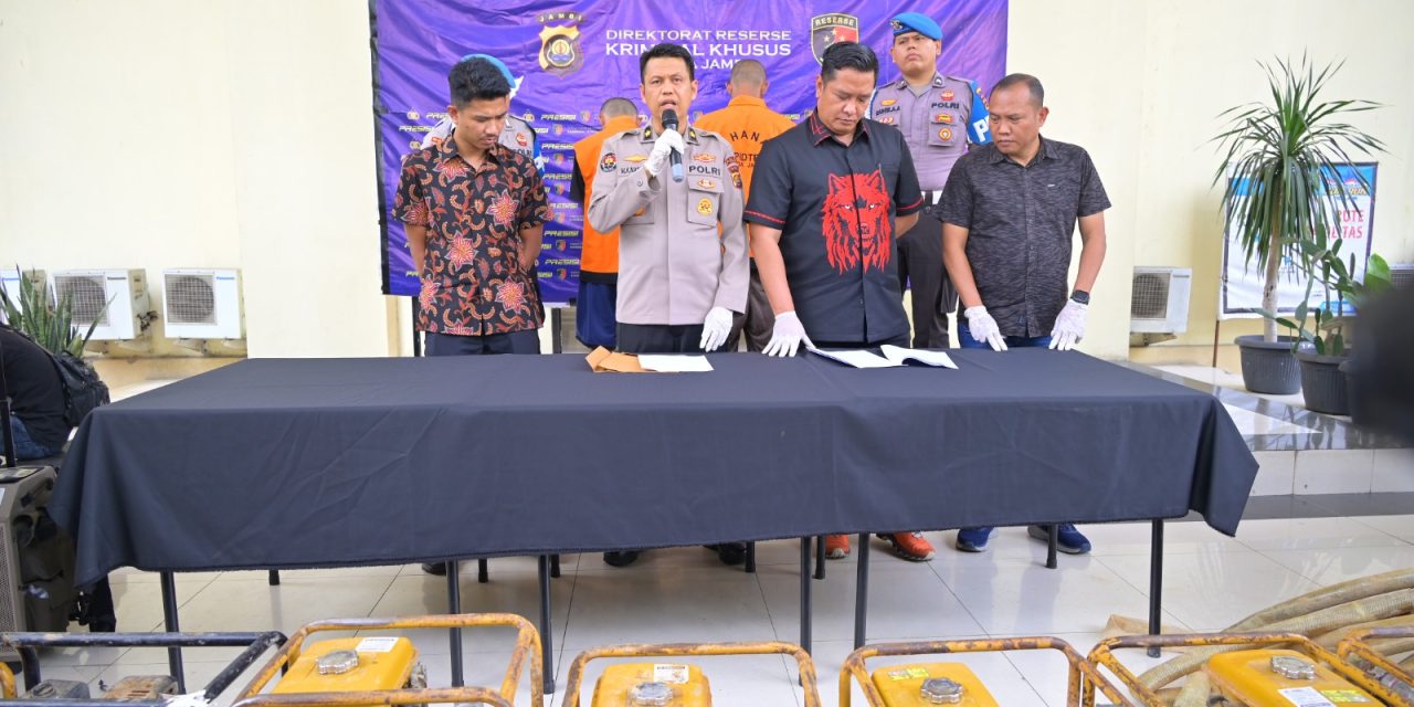 Direktorat Reserse Kriminal Khusus (Ditreskrimsus) Polda Jambi berhasil mengungkap kasus illegal drilling di Desa Jebak