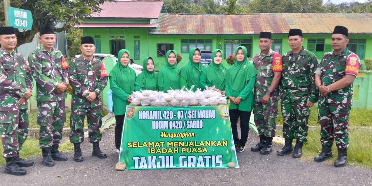 Semarakan Bulan Suci Ramadhan Kodim 0420/Sarko Gelar Pembagian Takjil