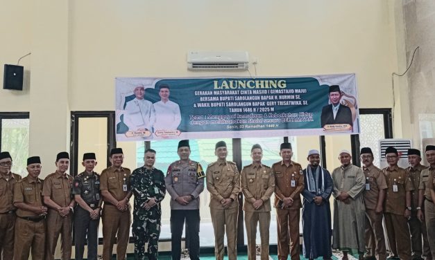 Dandim 0420/Sarko Diwakili Pabung Hadiri Launching Gerakan Masyarakat Cinta Masjid (Gesta Masjid) di Sarolangun