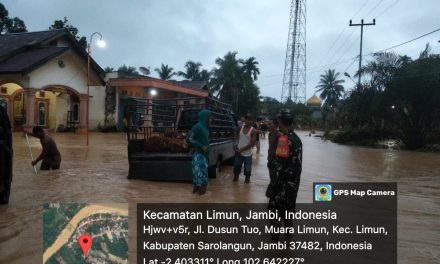 Bantu Kelancaran Arus Lalu Lintas di Tengah Banjir di Desa Pulau Pandan