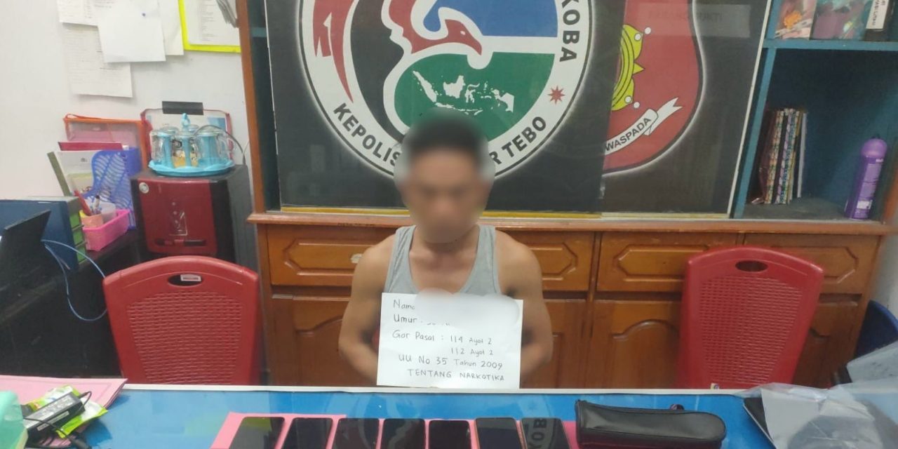 Satresnarkoba Polres Tebo Tangkap Bandar Sabu di Tengah Ilir, 33 Paket Sabu Diamankan