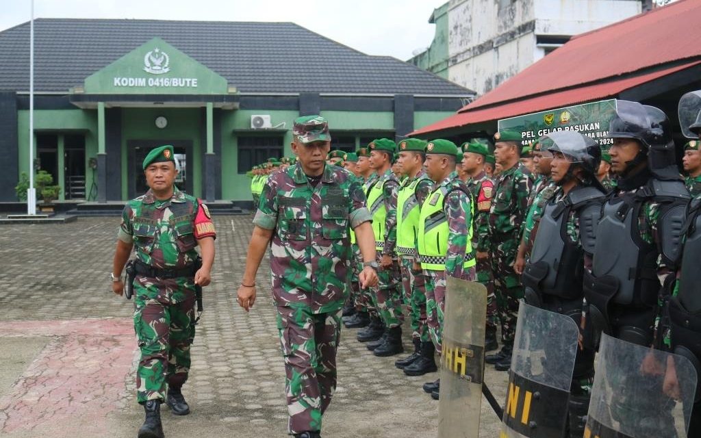 Kasdim 0416/Bute Pimpin Apel Gelar Pasukan Pengamanan PSU Pilkada Bungo Tahun 2024