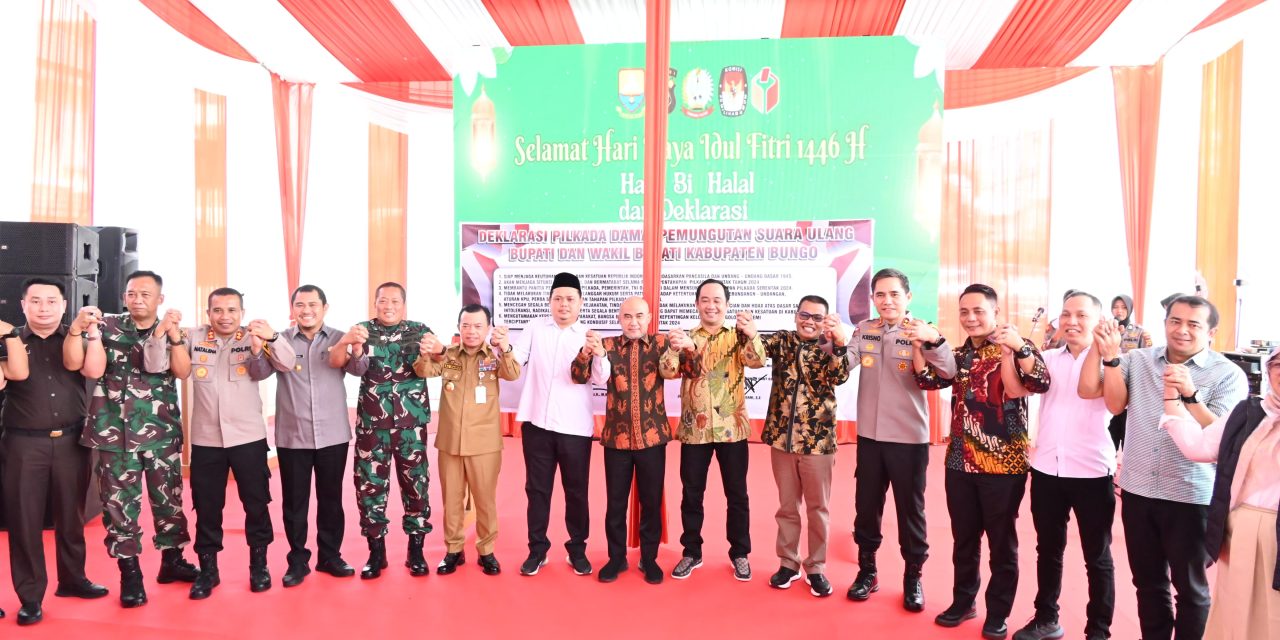 Polres Bungo Gelar Halal Bihalal dan Deklarasi Pilkada Damai Jelang PSU 5 April 2025