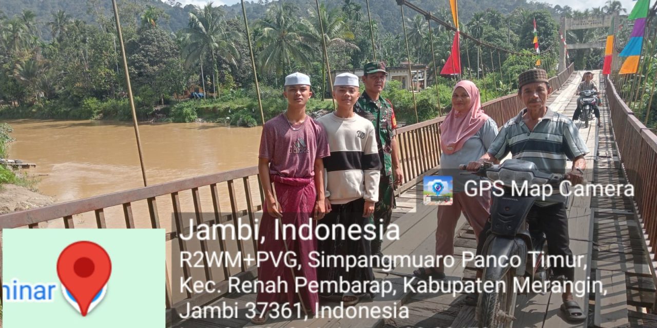 Babinsa Koramil 420-07/Sei Manau Pantau wilayah untuk mengantisipasi bencana alam