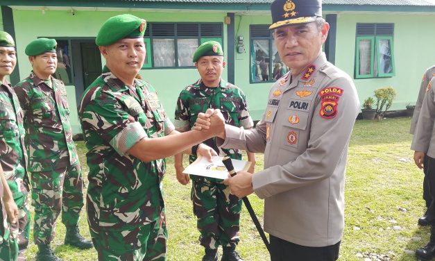 Koramil 420-07/Sei Manau dan Persit KCK Ranting 8 Sambut Hangat Kunjungan Kapolda Jambi