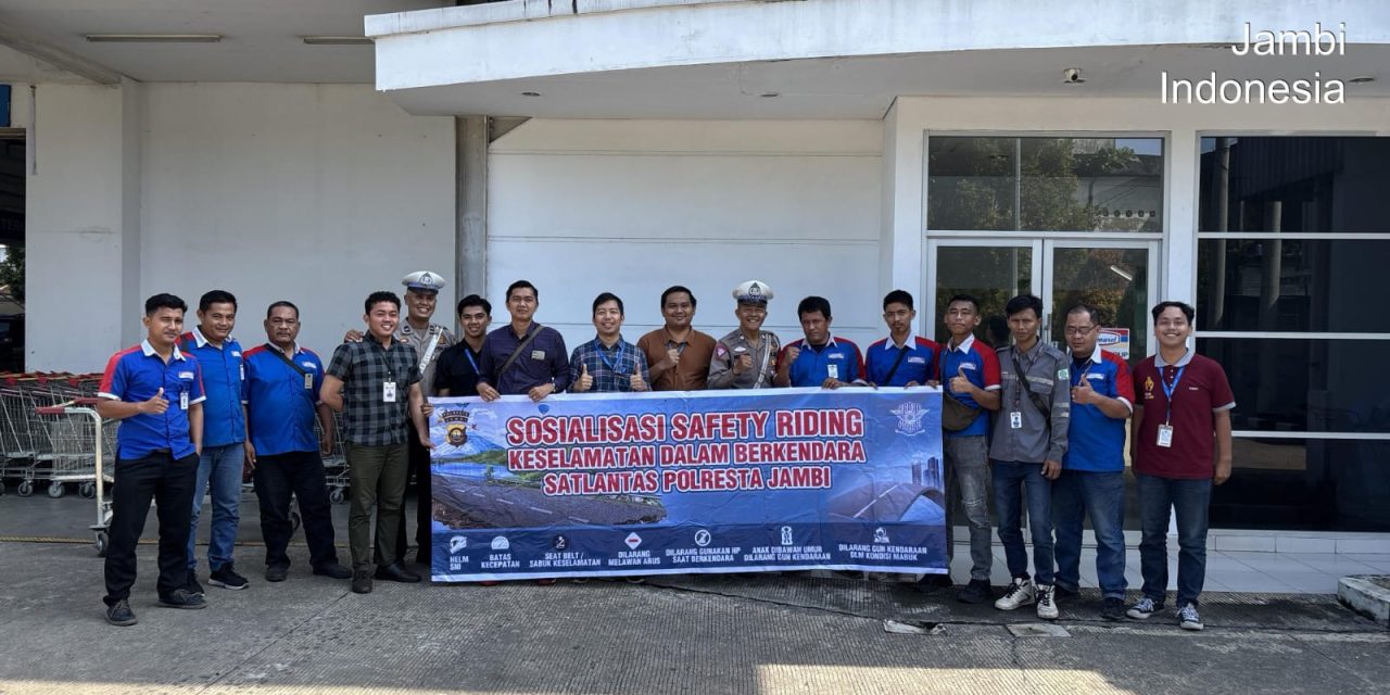 Satlantas Polresta Jambi Gelar Sosialisasi Safety Riding Kepada Karyawan INDOGROSIR.