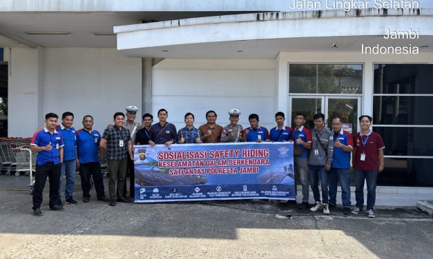 Satlantas Polresta Jambi Gelar Sosialisasi Safety Riding Kepada Karyawan INDOGROSIR.