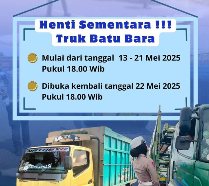Berikan Kenyamanan Bagi CJH Tahun 2025 Sesuai Surat Pengumuman Gubernur Jambi, Satlantas Polresta Hentikan Sementara Truck Angkutan Batubara