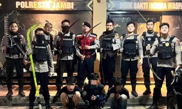 Tiga Remaja Terduga Geng Motor Bersenjata Tajam Diamankan Tim Serigala Kota Polresta Jambi