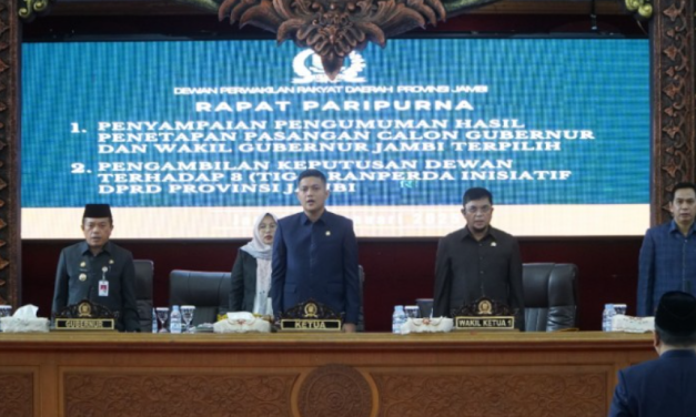 Haris–Sani Ditetapkan sebagai Gubernur dan Wakil Gubernur Jambi Terpilih 2025–2030