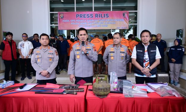 Polda Jambi Ungkap 32 Tersangka dalam Operasi Pekat II Siginjai 2025