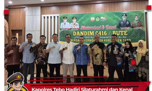 Kapolres Tebo Hadiri Silaturahmi dan Kenal Pamit Dandim 0416/Bute Bersama Forkopimda