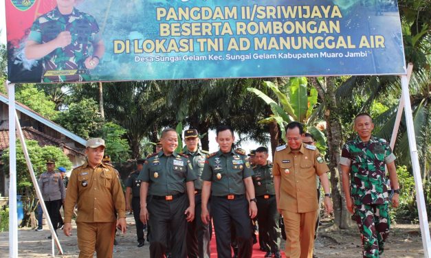 Pangdam II/Swj Tinjau Lokasi Program TNI AD Manunggal Air di Muaro Jambi