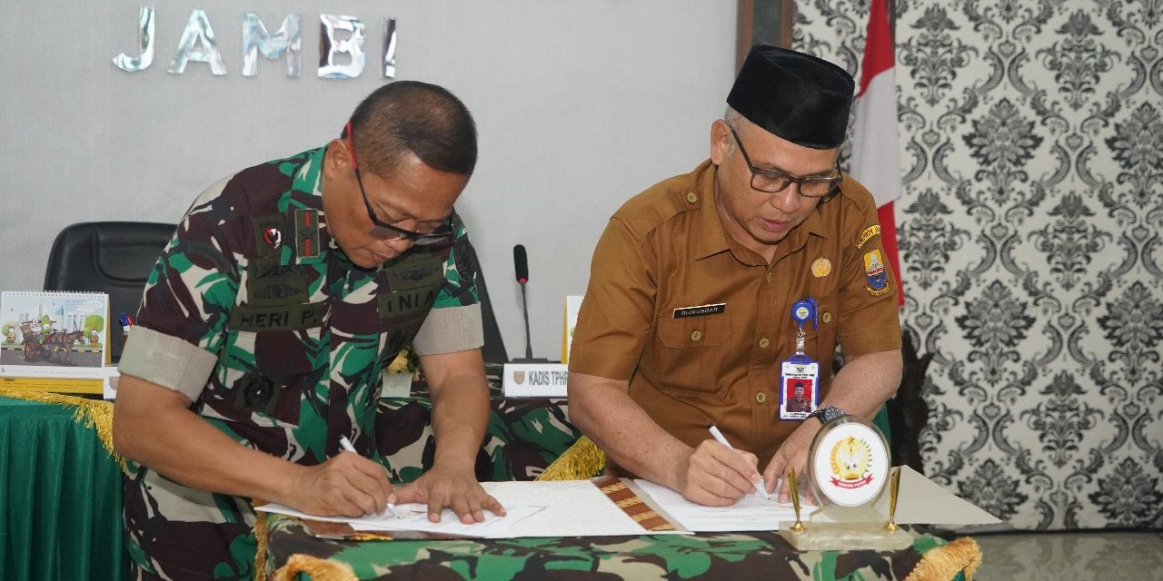 Korem 042/Gapu dan DTPHP Provinsi Jambi Tandatangani MoU untuk Percepatan Program Ketahanan Pangan