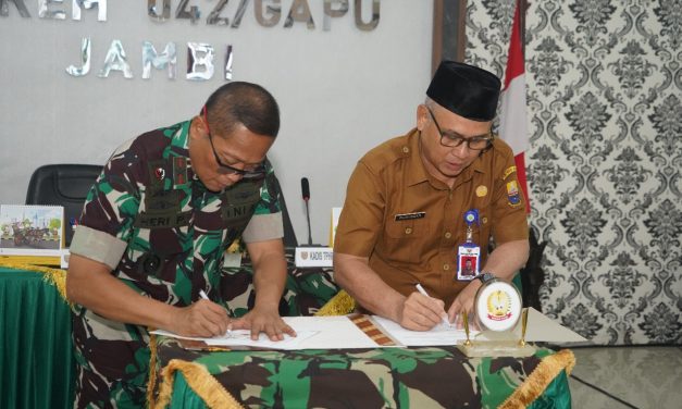 Korem 042/Gapu dan DTPHP Provinsi Jambi Tandatangani MoU untuk Percepatan Program Ketahanan Pangan