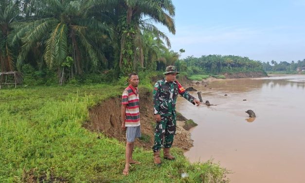 Waspada Banjir dan Longsor: Babinsa Koramil 420-04/Sarolangun Intensifkan Pemantauan Debit Sungai Tembesi