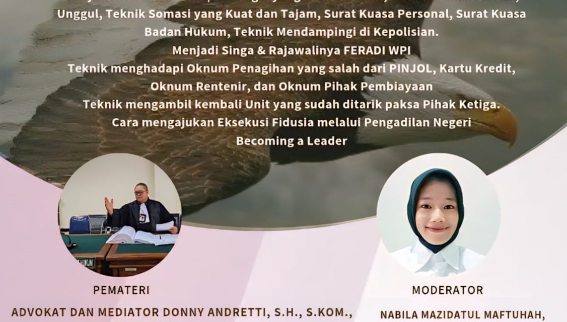 FERADI WPI Gelar Webinar “Leadership Series” Siang Ini: Perkuat Kapasitas Paralegal dan Asisten Advokat