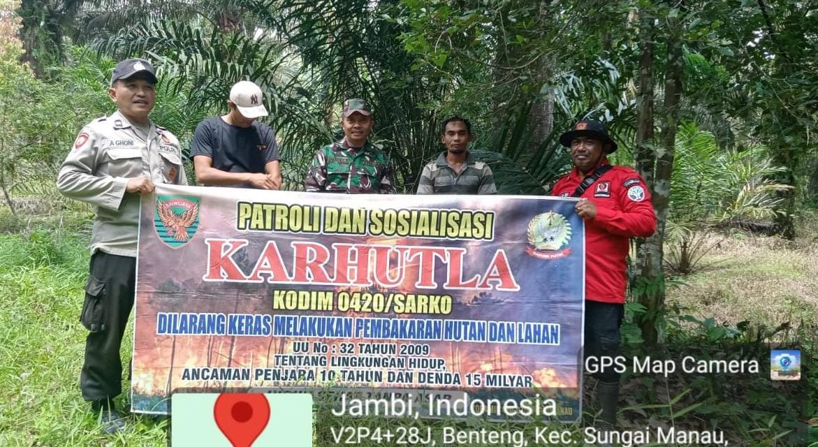 Koramil 420-07/Sei Manau Hadiri Rapat Koordinasi Patroli Terpadu Pencegahan Karhutla di Kecamatan Sungai Manau