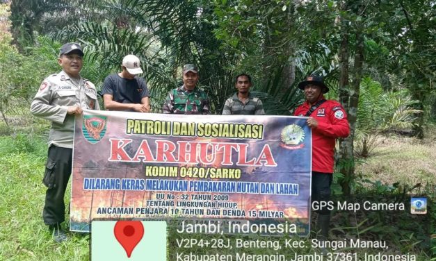 Koramil 420-07/Sei Manau Hadiri Rapat Koordinasi Patroli Terpadu Pencegahan Karhutla di Kecamatan Sungai Manau
