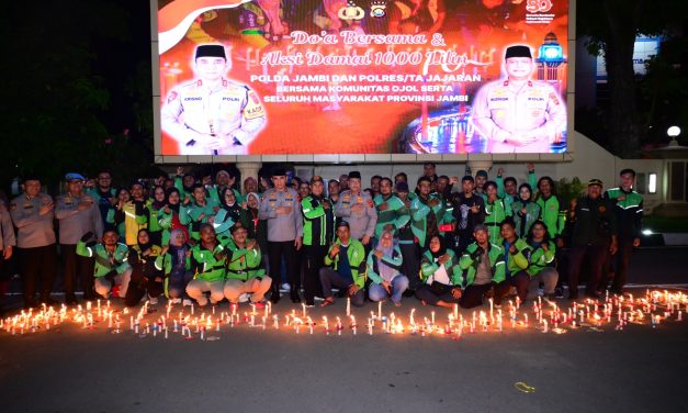1000 Lilin untuk Affan: Jambi Bersatu dalam Doa dan Solidaritas