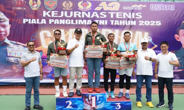 Open Turnamen Tenis Piala Panglima TNI 2025 Resmi Ditutup di Palembang