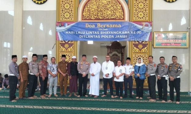 Doa Bersama Warnai Peringatan Hari Lalu Lintas Bhayangkara ke-70 di Polda Jambi