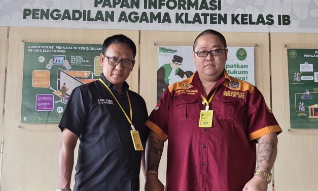 Sidang Aanmaning di PA Klaten, Adv. Donny, S.H., S.Kom., M.Kom., C.Md. didampingi M. Arifin SH MH S.Sos., M.M., sebagai Kuasa Termohon