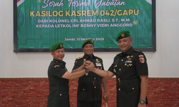 Danrem 042/Gapu : Jabatan Adalah Amanah, Laksanakan dengan Dedikasi dan Tanggung Jawab