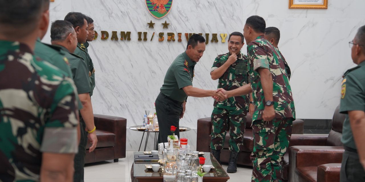 Pangdam II/Sriwijaya Terima Audiensi Wadan Pusterad, Perkuat Sinergitas Bidang Teritorial