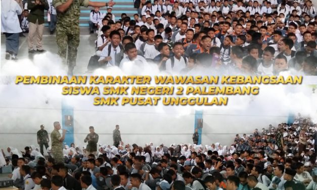 Dandim 0418/Palembang Dampingi Letjen TNI Gabriel Lema menjadi Narasumber Sosialisasi dan Mengecek Kesiapan Persemi KKRI di SMKN 2 Palembang.