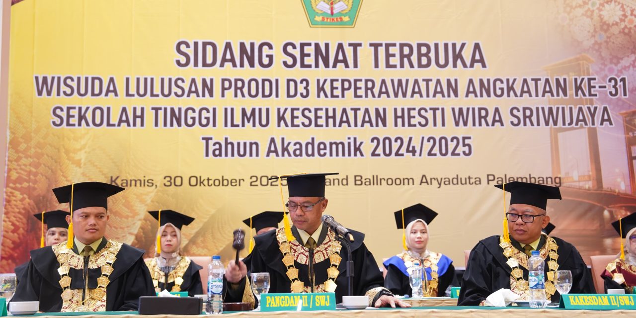 Wisuda Lulusan D-III Keperawatan STIKES Hesti Wira Sriwijaya Angkatan XXXI, Kapoksahli Pangdam II/Swj : “Berikan Pelayanan Kesehatan Terbaik Kepada Masyarakat”