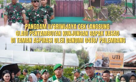 Dandim Palembang Dampingi Pangdam II/Sriwijaya Cek Kesiapan Taman Aspirasi Sambut Kunjungan Kasad