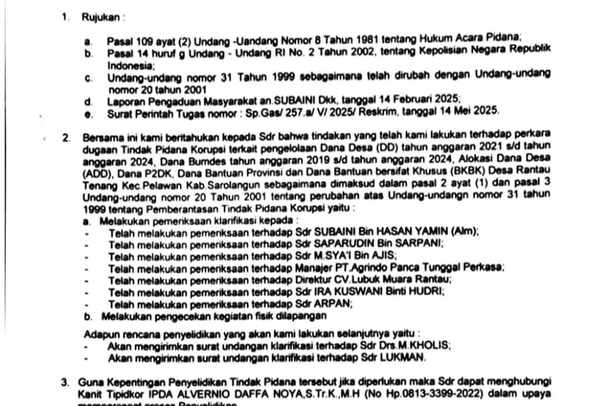 Misteri Dana Desa Rantau Tenang: Jejak Panjang di Balik Janji Pembangunan